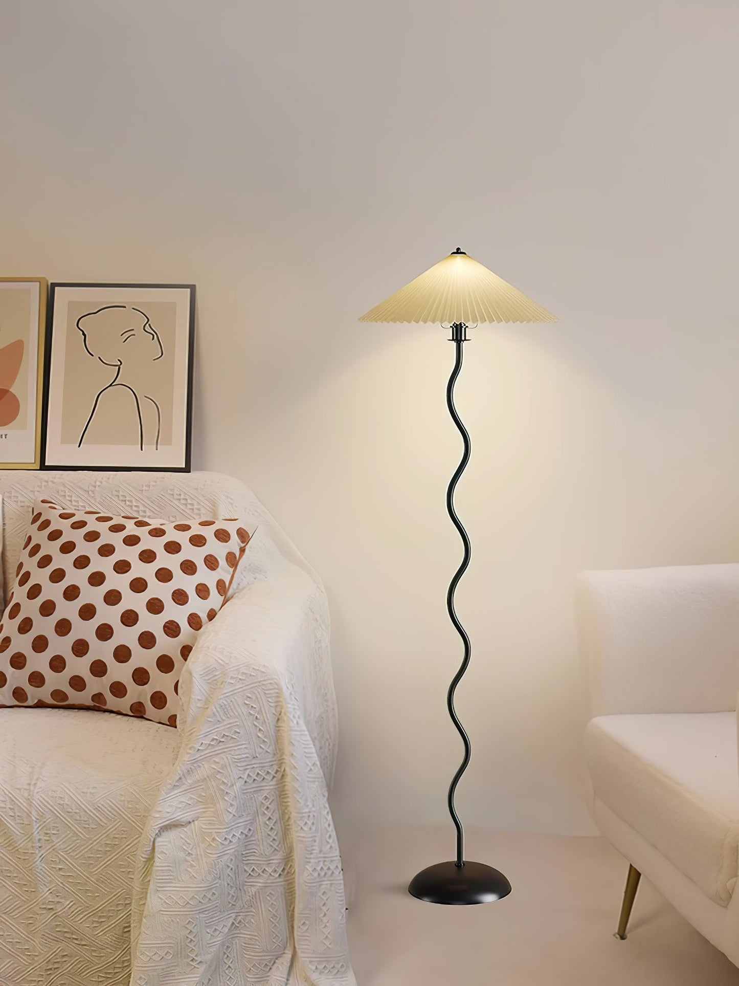 Modern Squiggle Floor Lamp with Adjustable Brightness and Energy-Effic