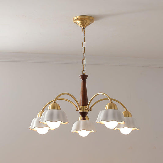 Swedish Modern Gold Chandelier - Adjustable Height, Elegant Design