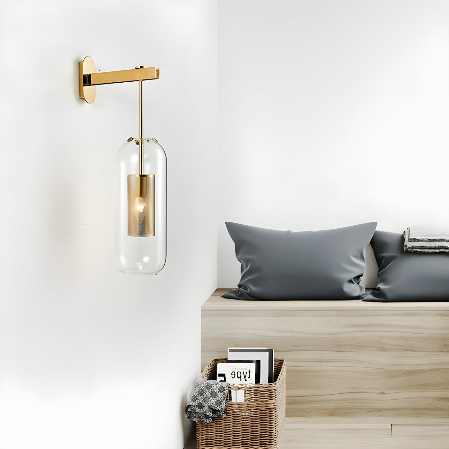 Vadim Glass Wall Lamp - Elegant Design with Adjustable Brightness