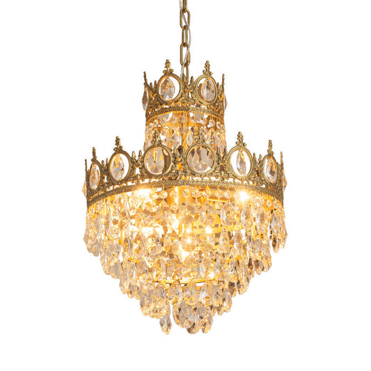 Elegant Vintage Crystal Chandelier - Dimmable, Easy Installation