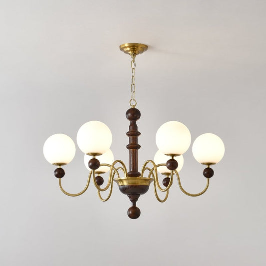 Vintage Curved Sphere Chandelier - Elegant Design with Adjustable Heig