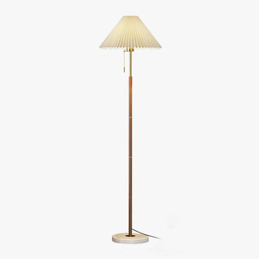 Vintage Pleated Floor Lamp with Adjustable Height & Soft Ambient Light