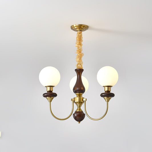 Elegant Retro Monique Chandelier - Adjustable Height, Crystal Accents