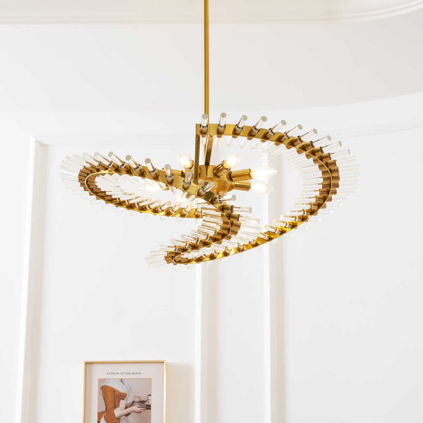 Waltz Art Chandelier - Elegant Design with Adjustable Height & LED Com