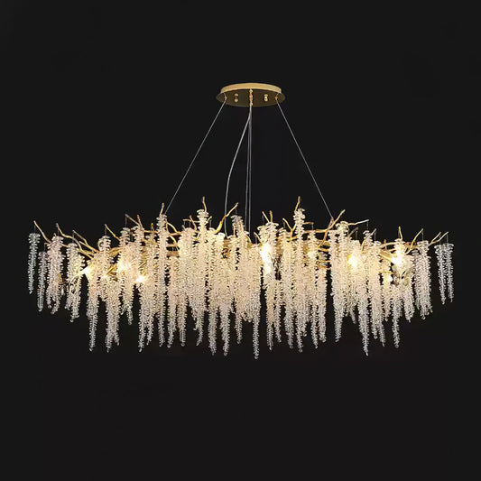 Wisteria Flower Crystal Chandelier - Elegant Design, Dimmable Lighting