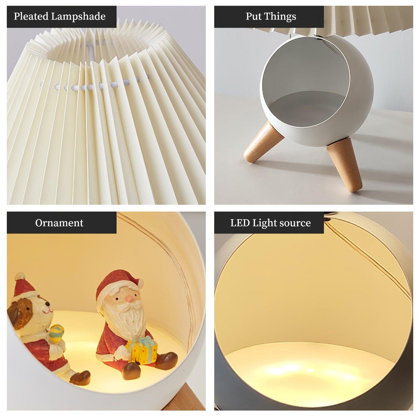 Elegant Wood Small Table Lamp with Adjustable Brightness and USB Port