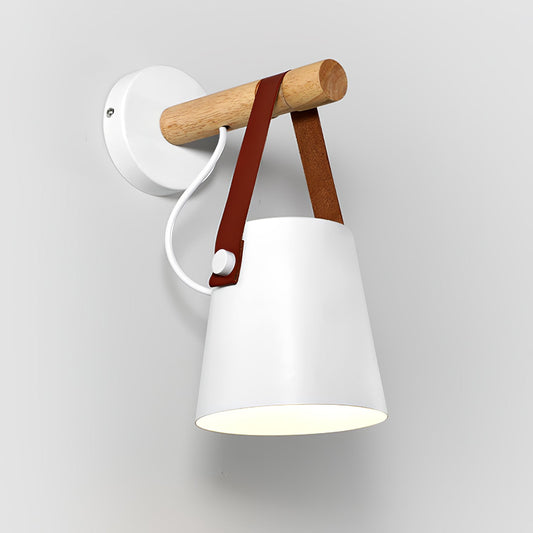 Wooden Conical Wall Light - Eco-Friendly Design, Adjustable Brightness