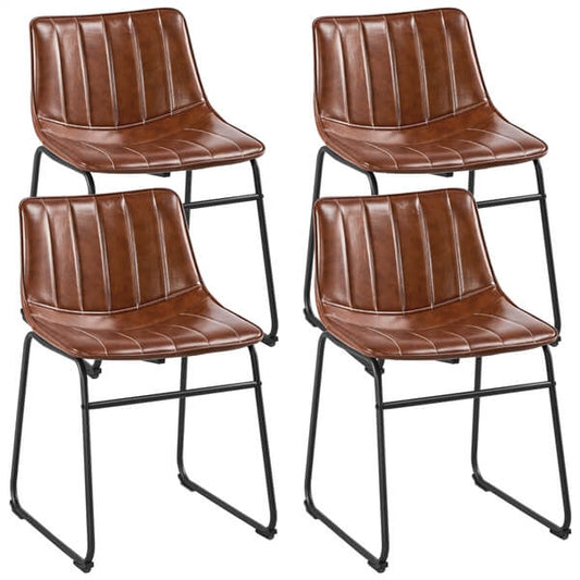 Outdoor Kitchen Dining Room Chairs with Metal Legs Set of 4 Position 2