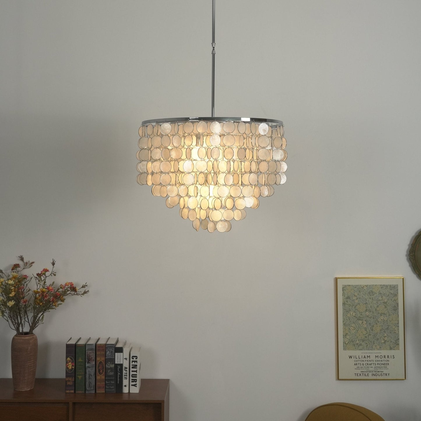 Oceana Shell Chandelier - Elegant Lighting with Adjustable Brightness