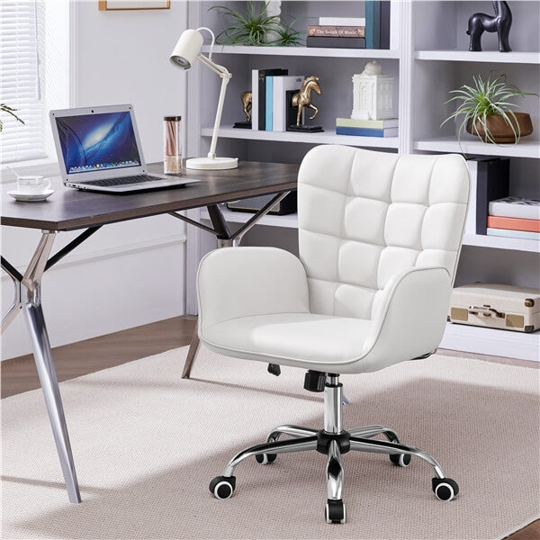 Faux Leather Office Chair Modern Vanity Chair Position 6
