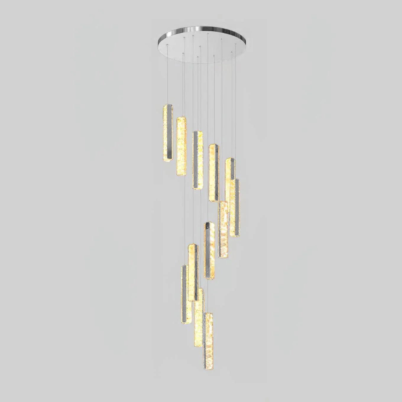 Villa Forci Chandelier - Elegant Crystal Design with Adjustable Height