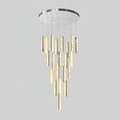 Villa Forci Chandelier - Elegant Crystal Design with Adjustable Height