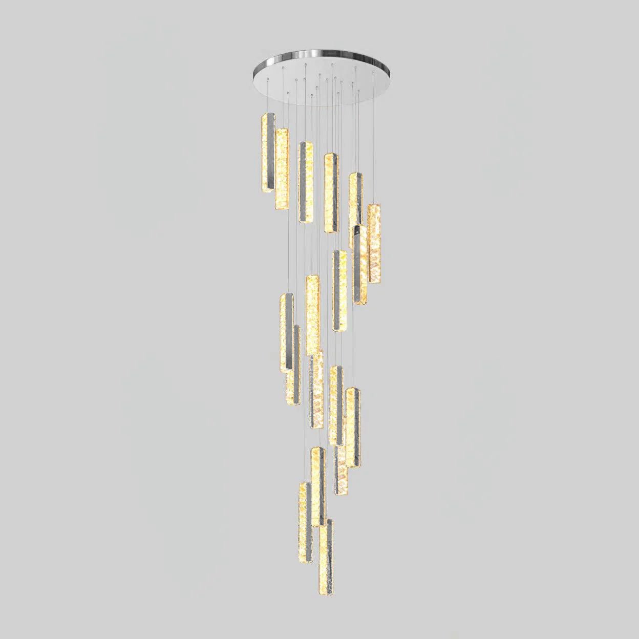 Villa Forci Chandelier - Elegant Crystal Design with Adjustable Height