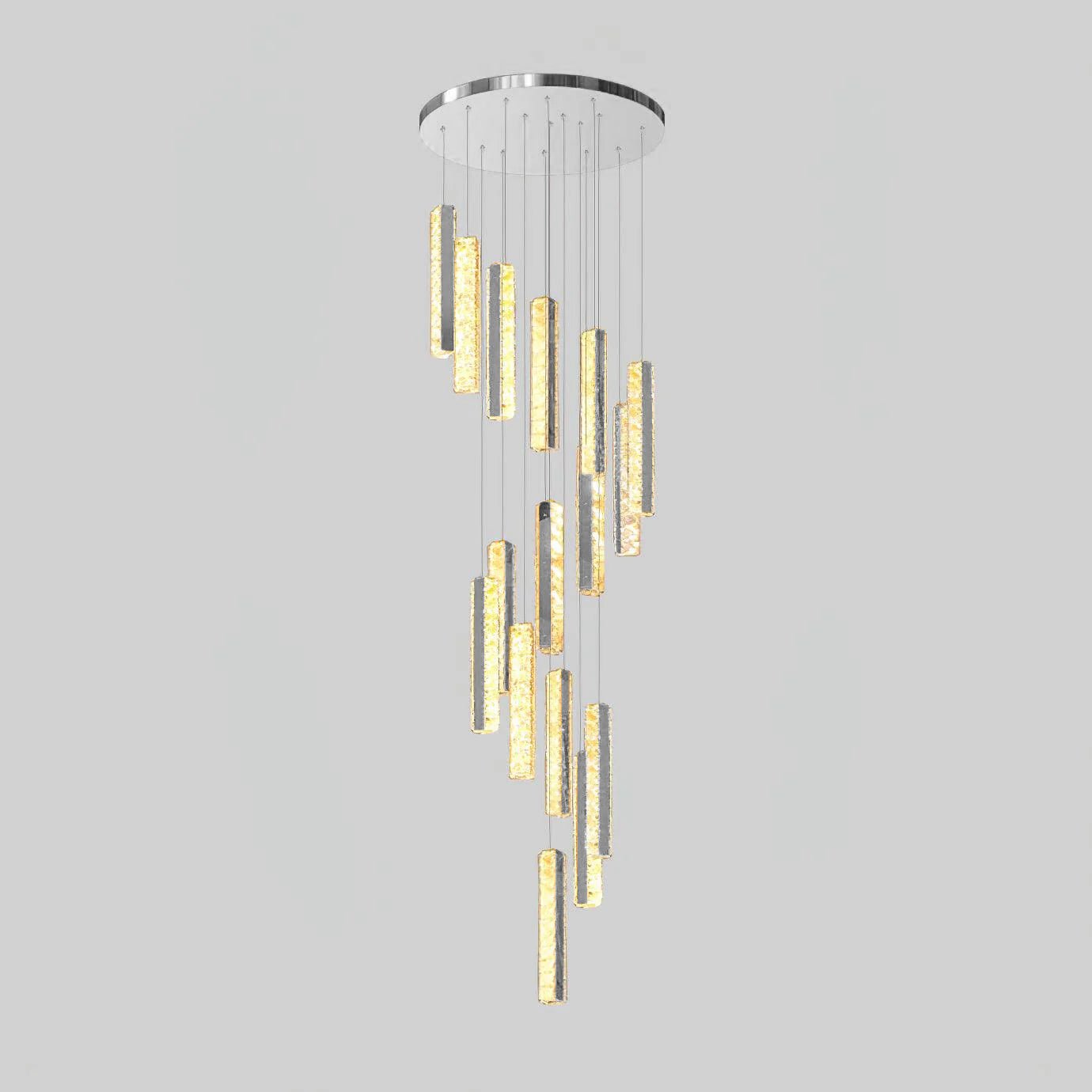 Villa Forci Chandelier - Elegant Crystal Design with Adjustable Height