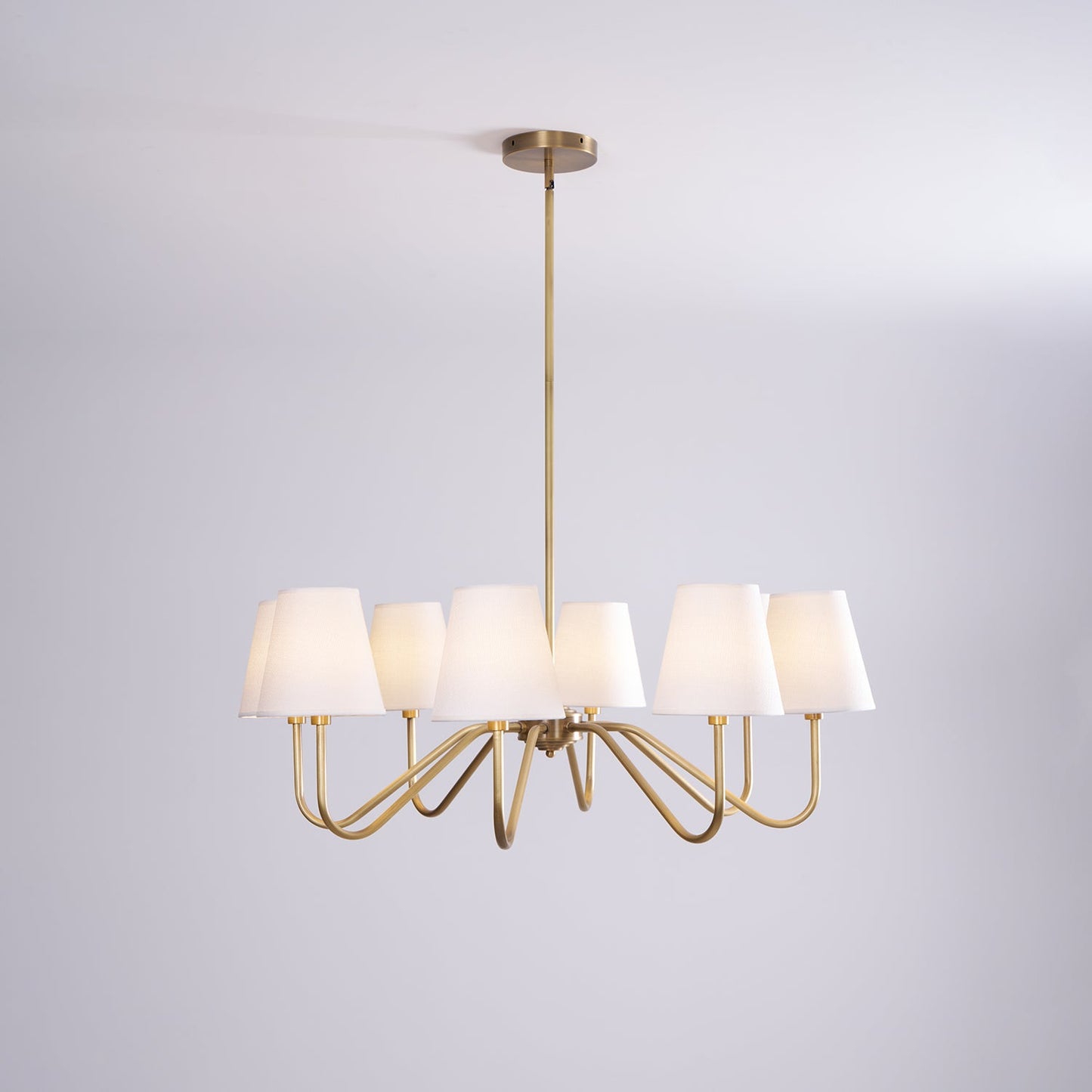 Opaluxe Brass Chandelier - Elegant Design with Adjustable Height & LED