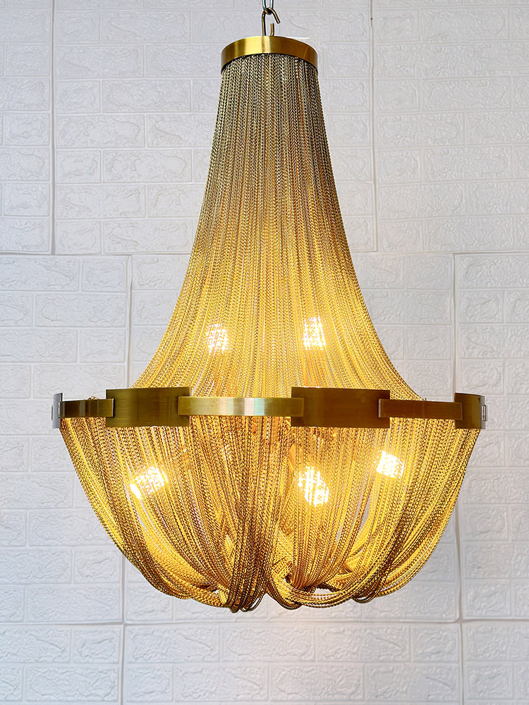 Tassel Aluminum Chain Chandelier - Adjustable Height, Modern Design