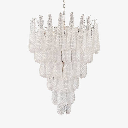 Elegant Glass Pinecone Chandelier with Adjustable Height & Crystal Acc