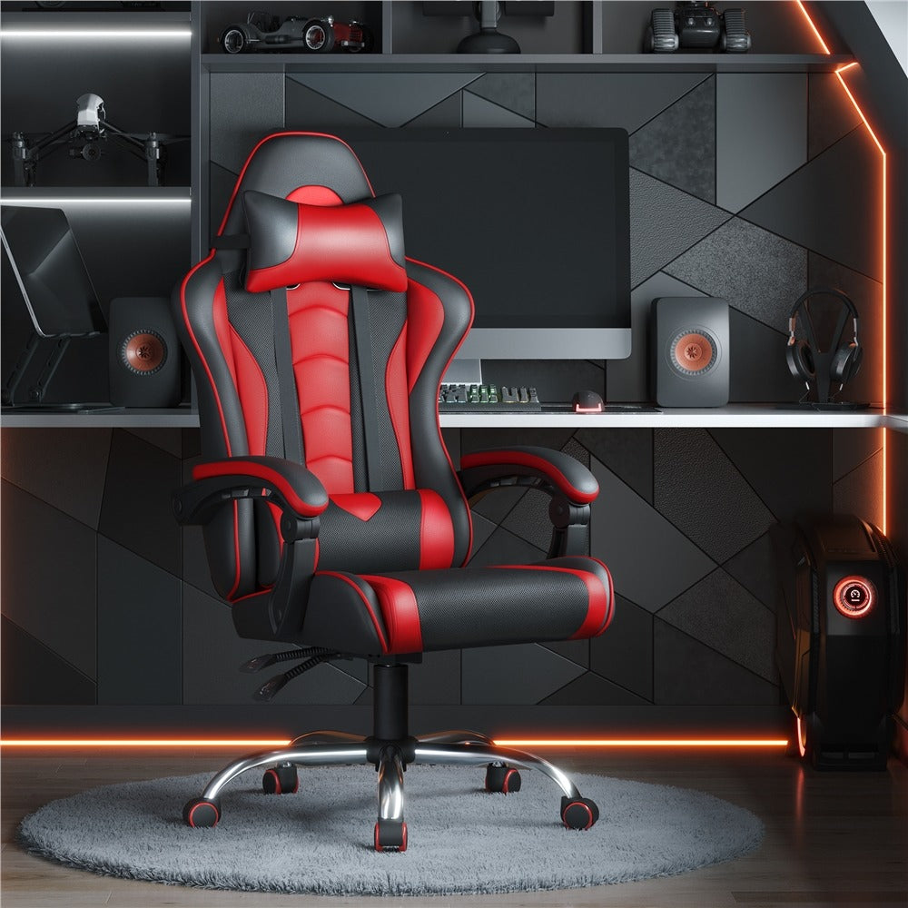 Computer Office Chair with Headrest and Massage Lumbar Support Position 9