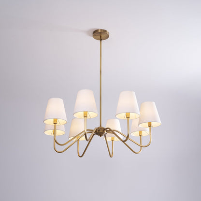 Opaluxe Brass Chandelier - Elegant Design with Adjustable Height & LED