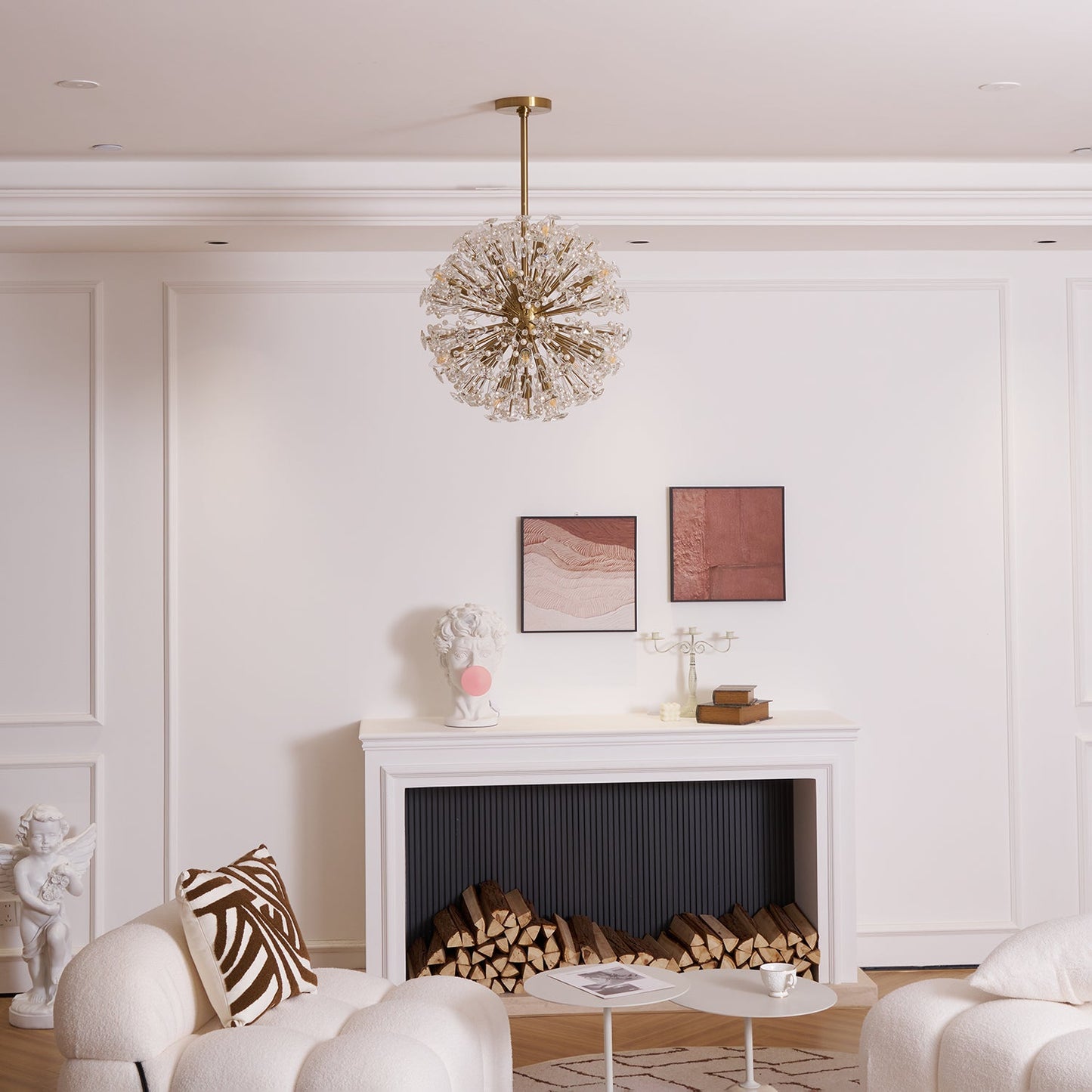 Dickinson Chandelier - Elegant Crystal Design with Adjustable Height