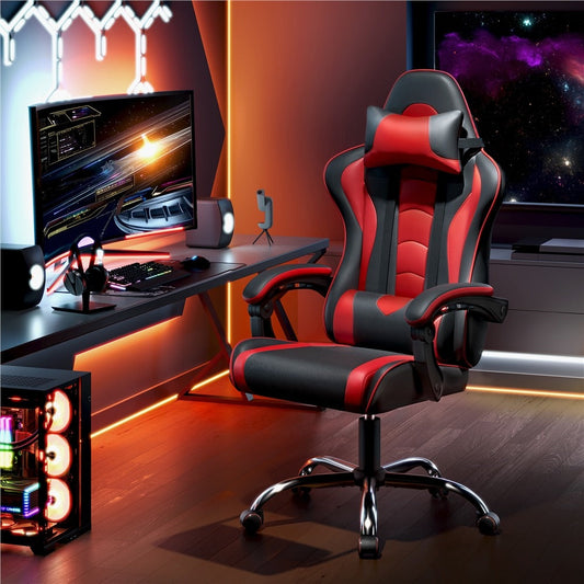 Computer Office Chair with Headrest and Massage Lumbar Support Position 1