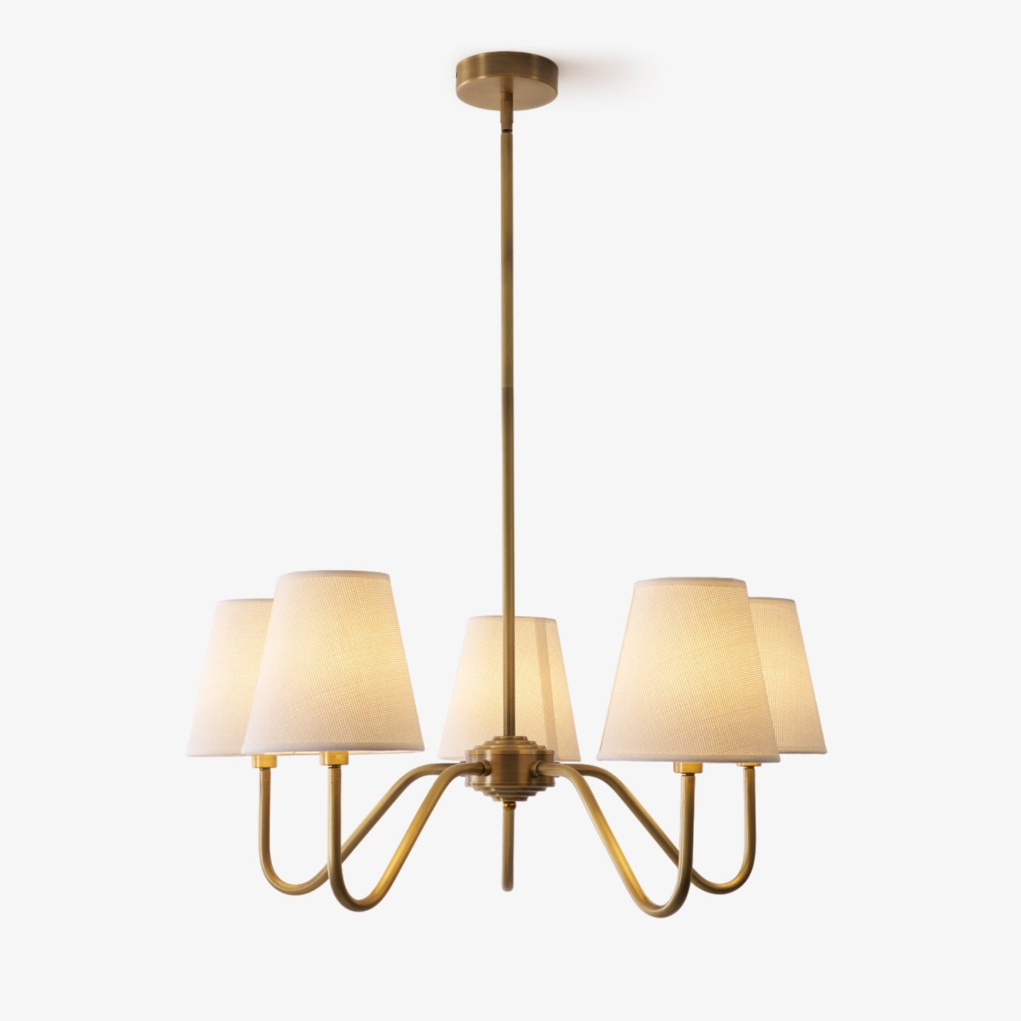 Opaluxe Brass Chandelier - Elegant Design with Adjustable Height & LED
