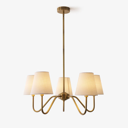 Opaluxe Brass Chandelier - Elegant Design with Adjustable Height & LED