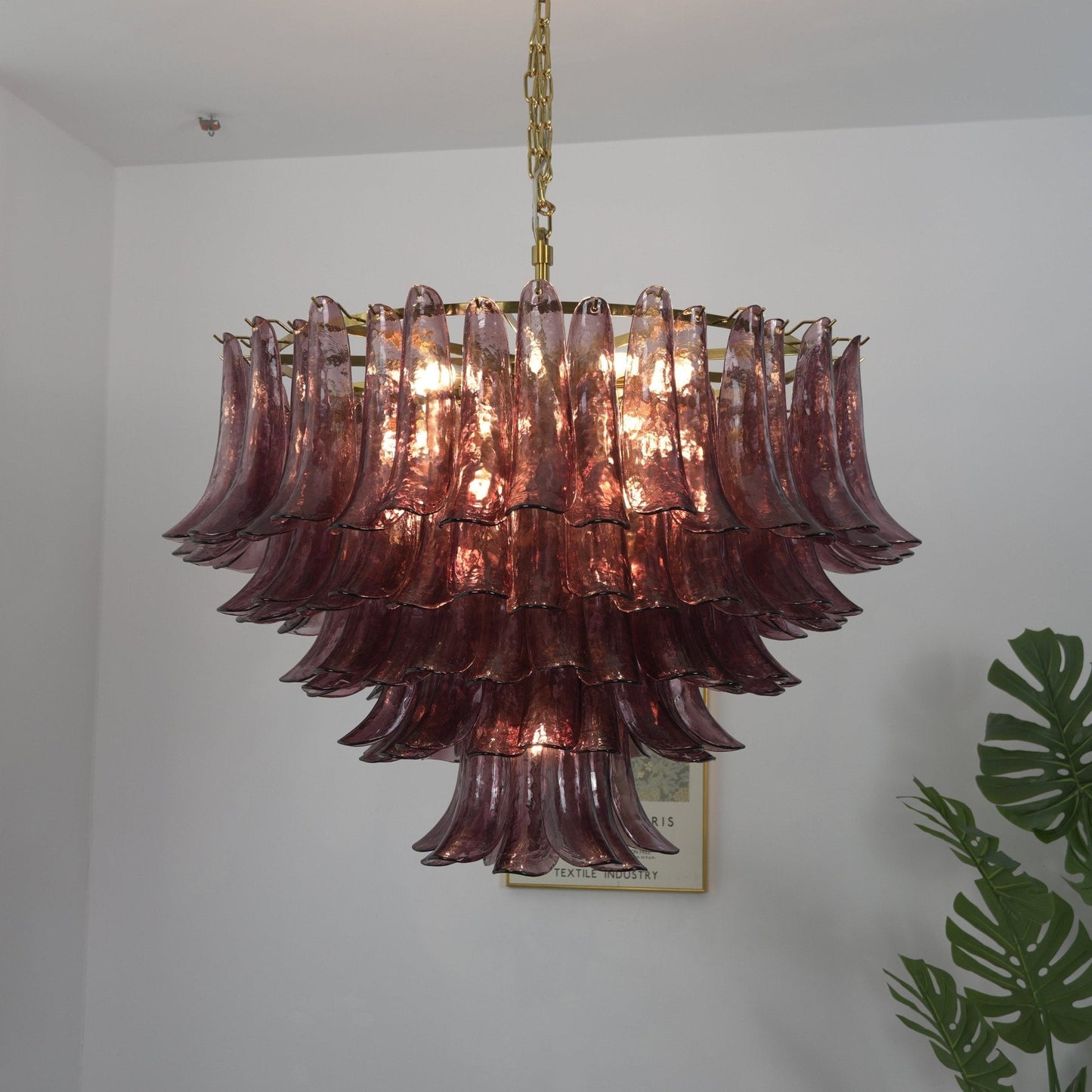 Amethyst Bloom Crystal Chandelier - Elegant Design & Adjustable Height