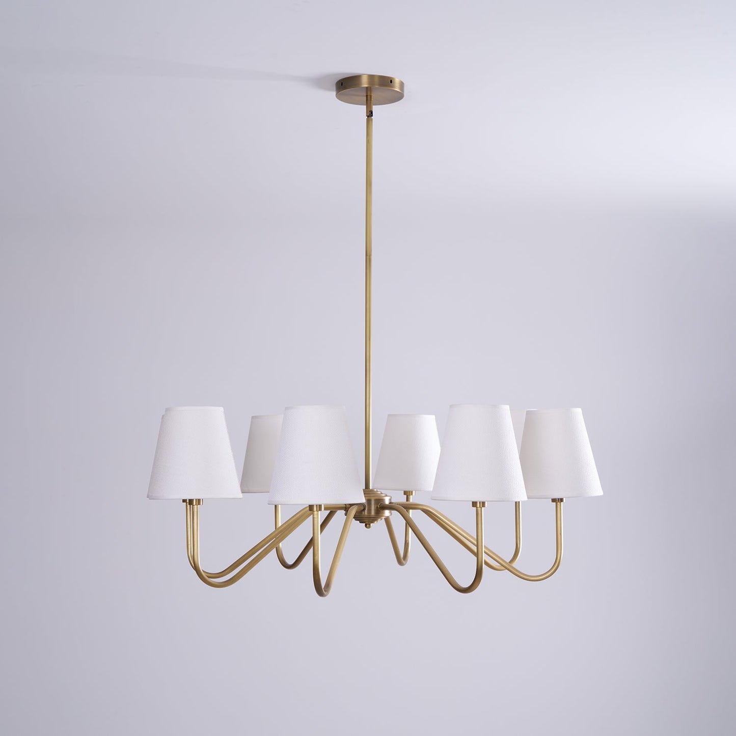 Opaluxe Brass Chandelier - Elegant Design with Adjustable Height & LED
