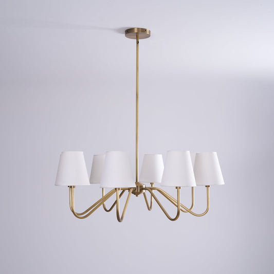 Opaluxe Brass Chandelier - Elegant Design with Adjustable Height & LED