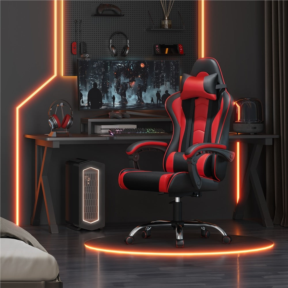 Computer Office Chair with Headrest and Massage Lumbar Support Position 8