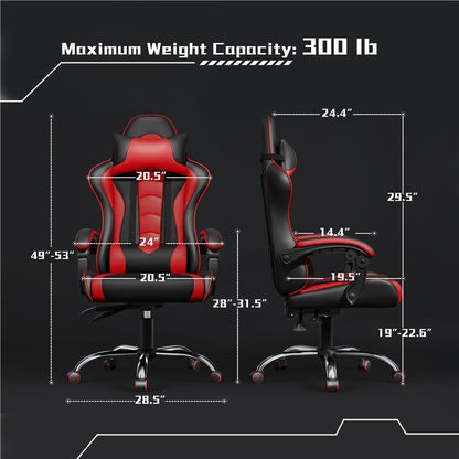 Computer Office Chair with Headrest and Massage Lumbar Support Position 4