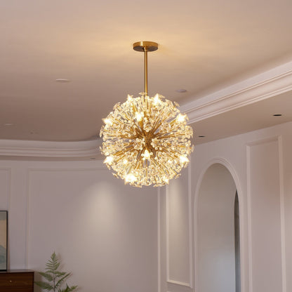 Dickinson Chandelier - Elegant Crystal Design with Adjustable Height