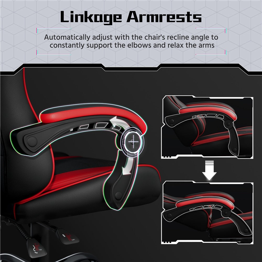 Computer Office Chair with Headrest and Massage Lumbar Support Position 6