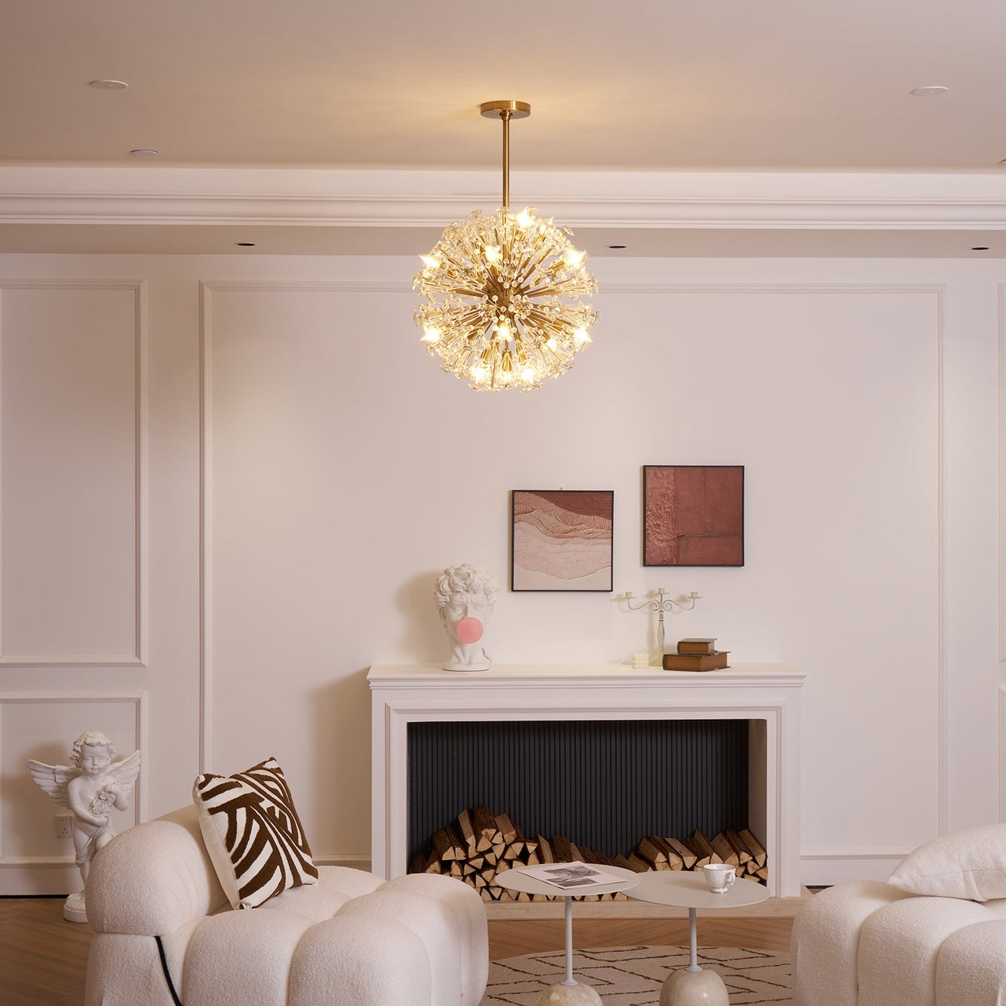 Dickinson Chandelier - Elegant Crystal Design with Adjustable Height