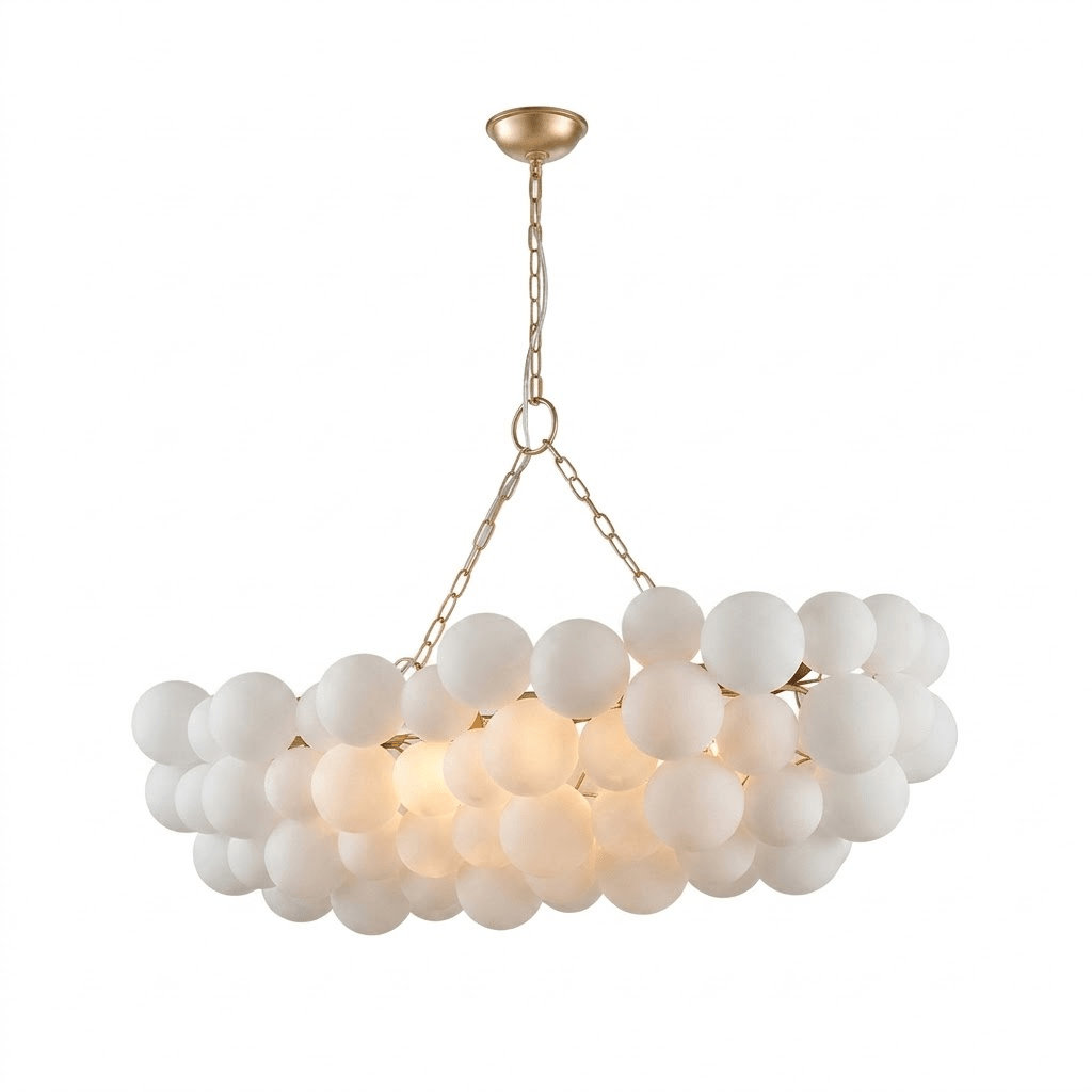 Elegant Glass Ball Bubble Chandelier - Adjustable Height & Modern Desi