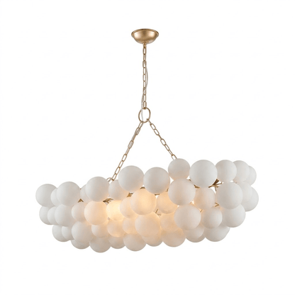 Elegant Glass Ball Bubble Chandelier - Adjustable Height & Modern Desi