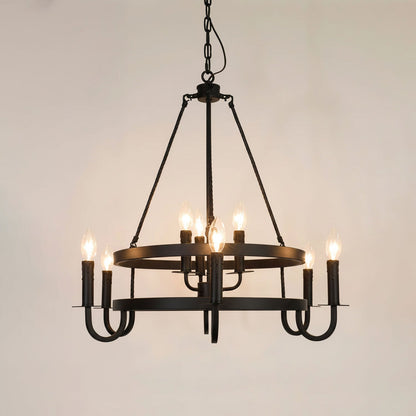 Vintage Voyager Chandelier - Elegant Lighting with Adjustable Height &