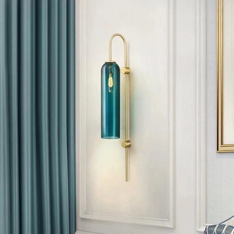 Sleek Modern Glass Wall Lamp with Adjustable Brightness & Energy Effic
