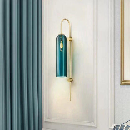 Sleek Modern Glass Wall Lamp with Adjustable Brightness & Energy Effic
