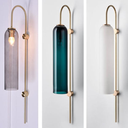 Sleek Modern Glass Wall Lamp with Adjustable Brightness & Energy Effic