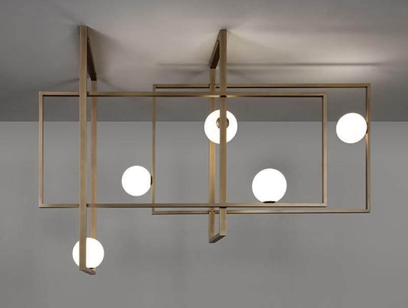 Mondrian Glass Ceiling Light - Modern Design, Adjustable Brightness
