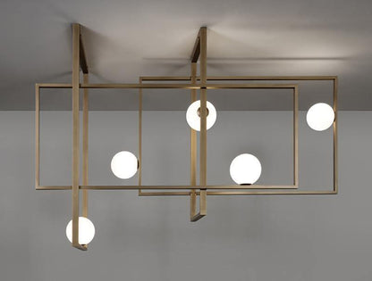 Mondrian Glass Ceiling Light - Modern Design, Adjustable Brightness
