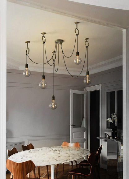 Professional Industrial Spider Chandelier with Adjustable Arms & LED L