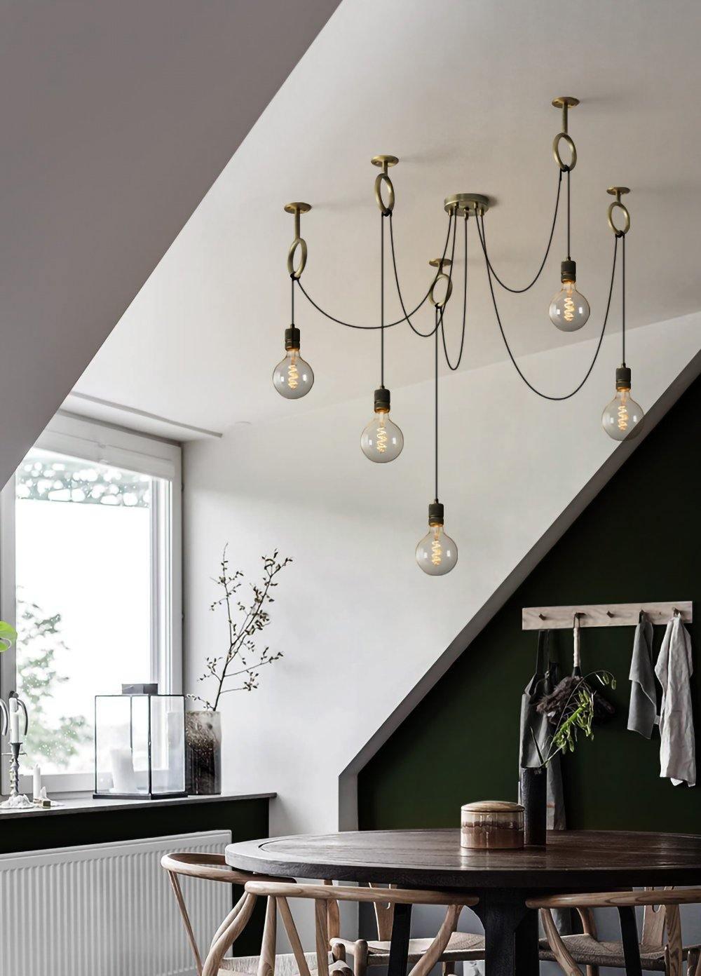 Professional Industrial Spider Chandelier with Adjustable Arms & LED L