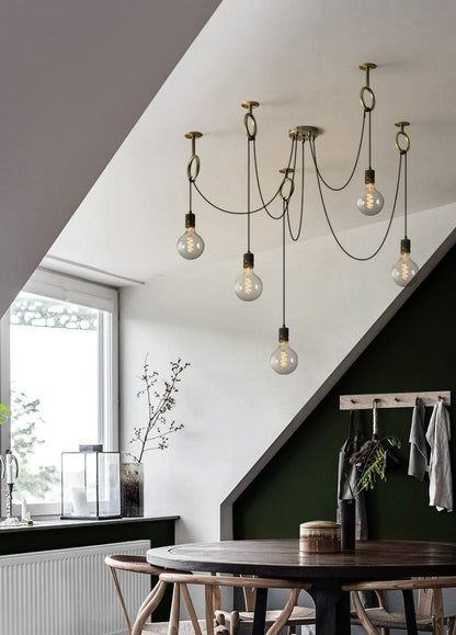 Professional Industrial Spider Chandelier with Adjustable Arms & LED L