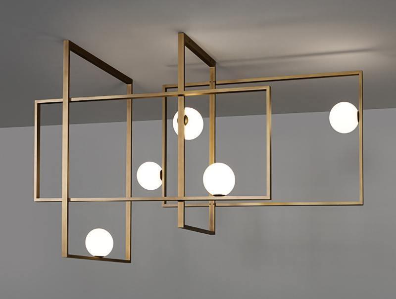 Mondrian Glass Ceiling Light - Modern Design, Adjustable Brightness
