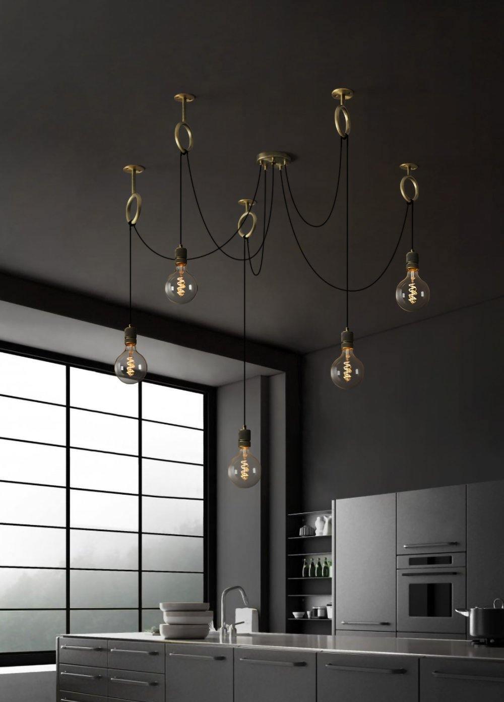 Professional Industrial Spider Chandelier with Adjustable Arms & LED L