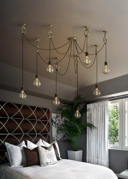 Professional Industrial Spider Chandelier with Adjustable Arms & LED L