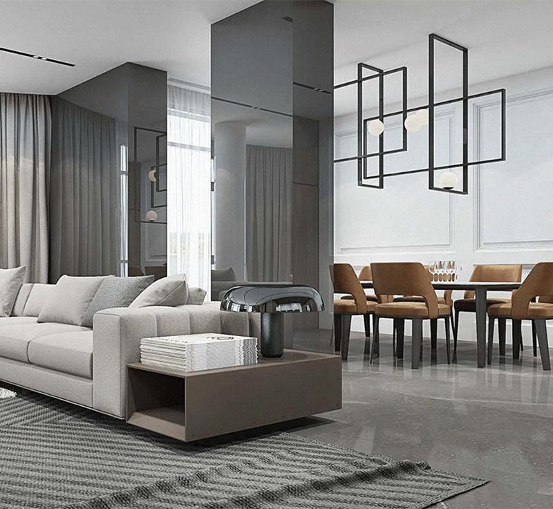 Mondrian Glass Ceiling Light - Modern Design, Adjustable Brightness